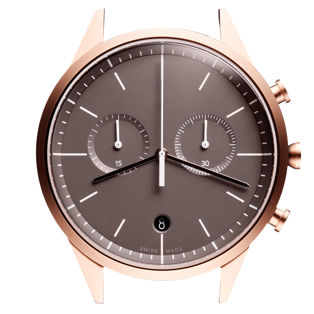 Face4.png C39 Women’s chronograph watch in PVD rose gold - Image 1
